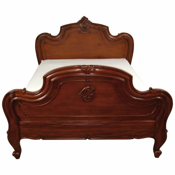 Carved Louis Mahogany Bed