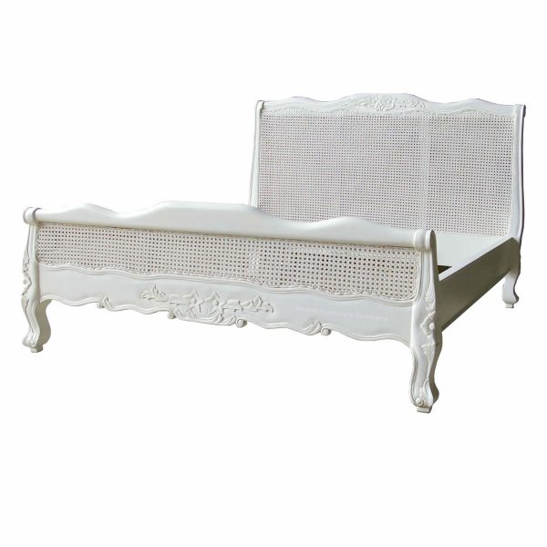 Louis rattan low footboard king size bed