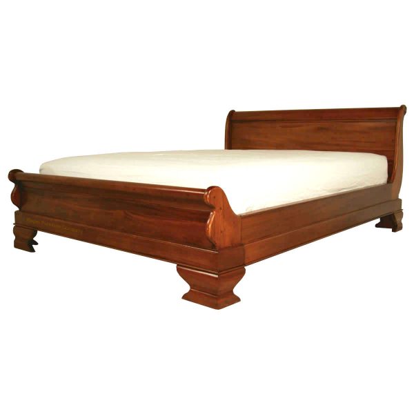 Sleigh bed low footboard with mattress