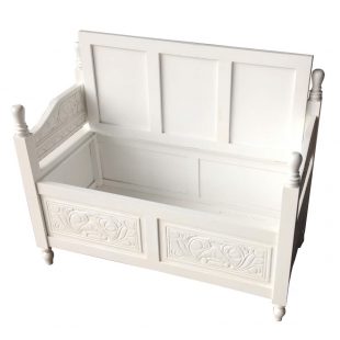 Antique White Monks Bench