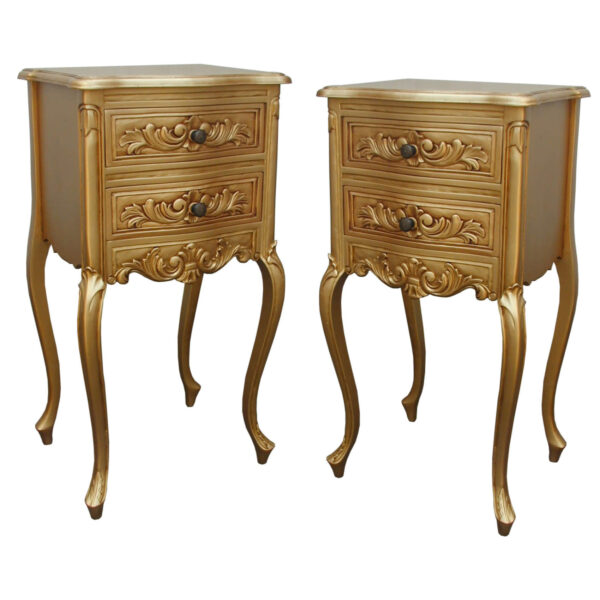 Pair Gold French Bedsides