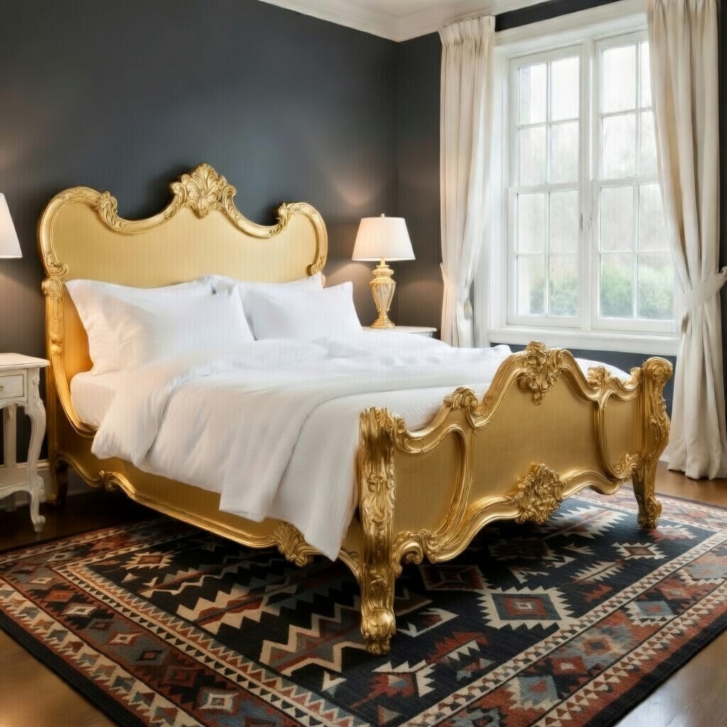 French Gold Rococo Bed - Image 2