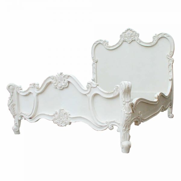 French white Rococo bed
