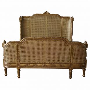 French bergere antique gold bed