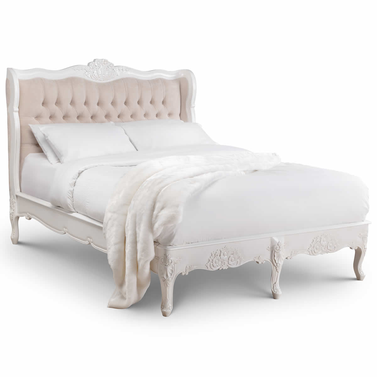 Versailles upholstered button bed
