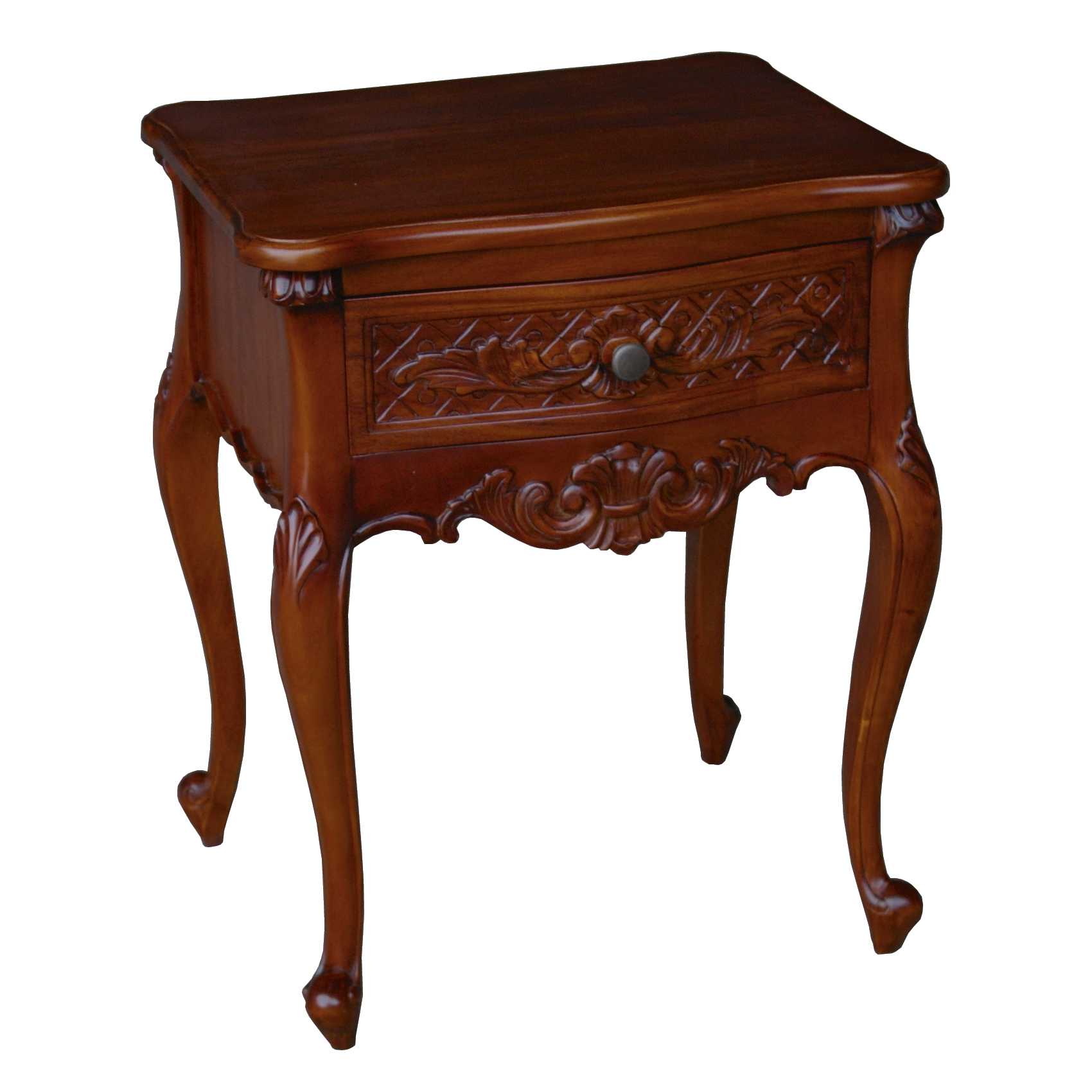 French One Drawer Mahogany Bedside