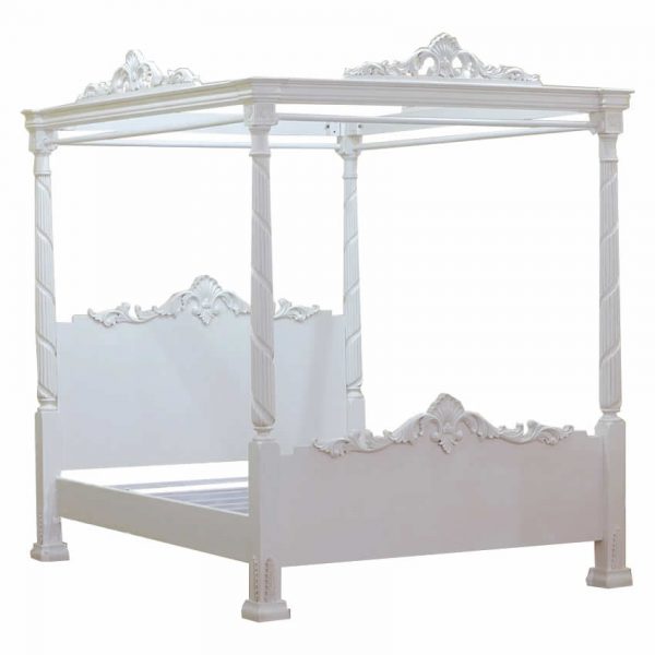 White Lincoln Four Poster Bed