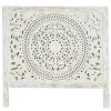Indian White Carved Headboard Panel