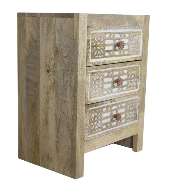 White Wash Bedside Chest