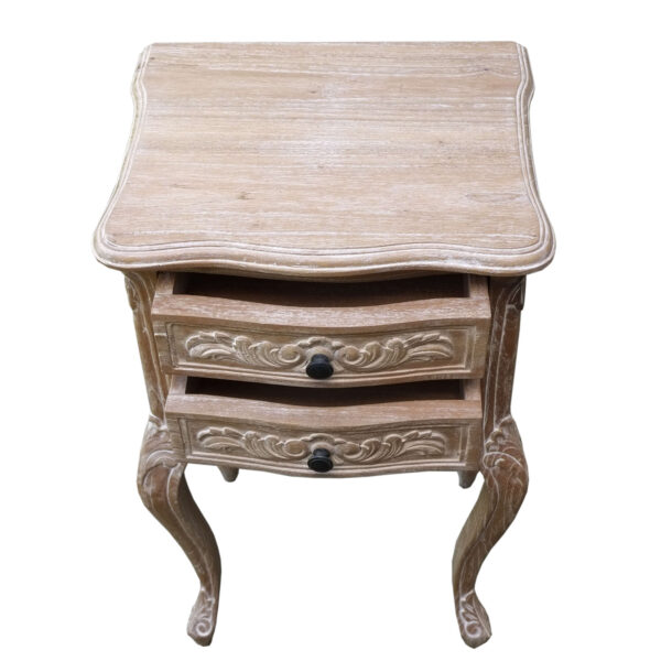 Pair French Weathered Finish Bedsides - Image 2