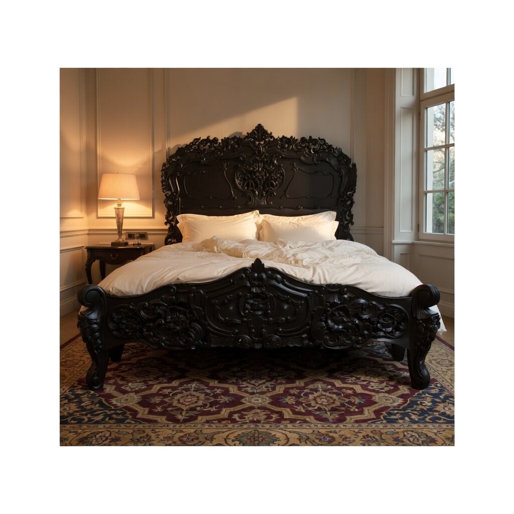 Rococo Noir Black Bed Double - Image 2