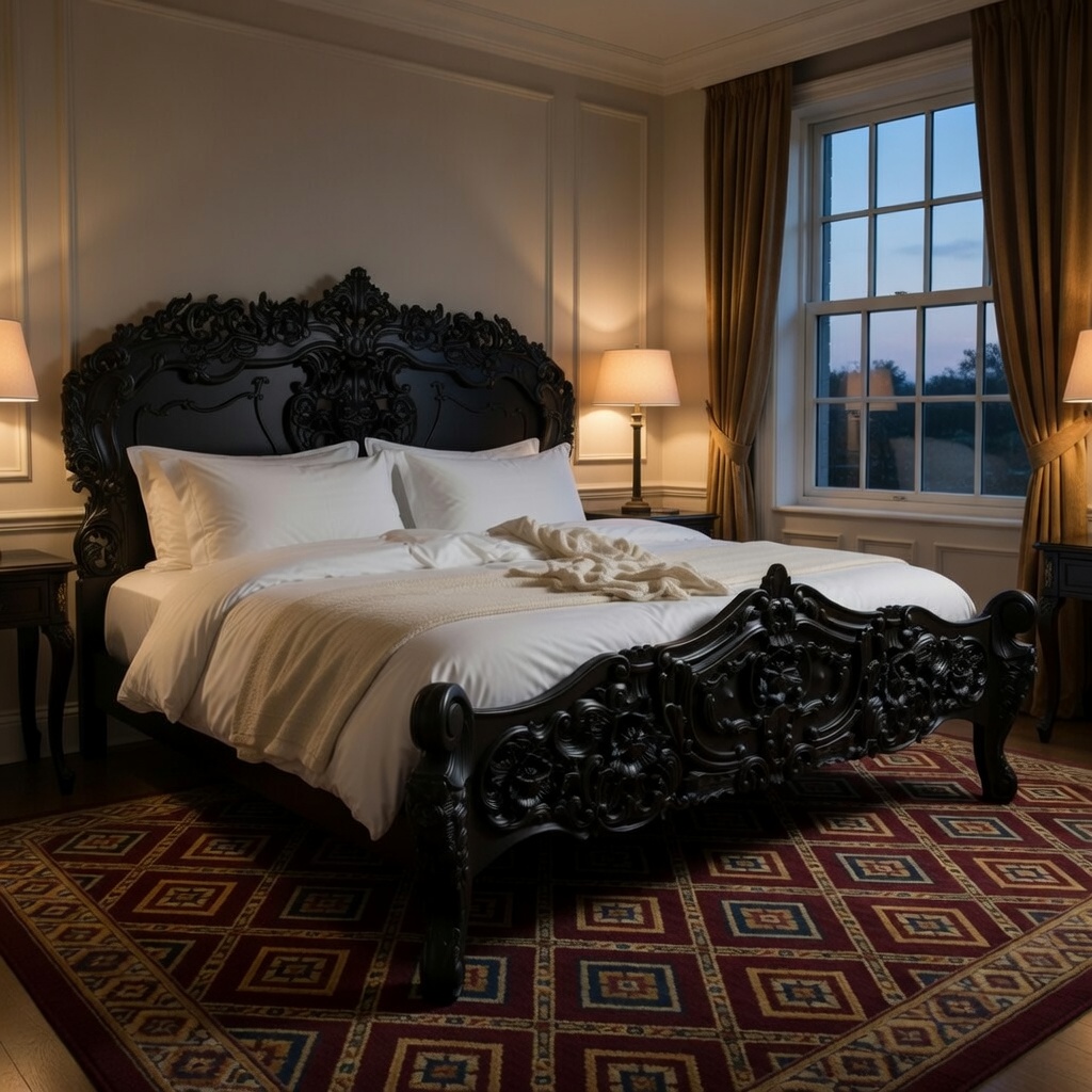 Rococo Black Bed King Size - Image 3