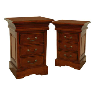 Pair Sleigh Mahogany Bedside Chests