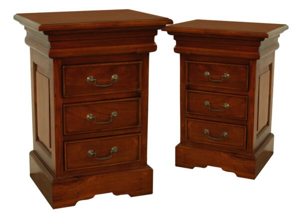 Pair Sleigh Mahogany Bedside Chests