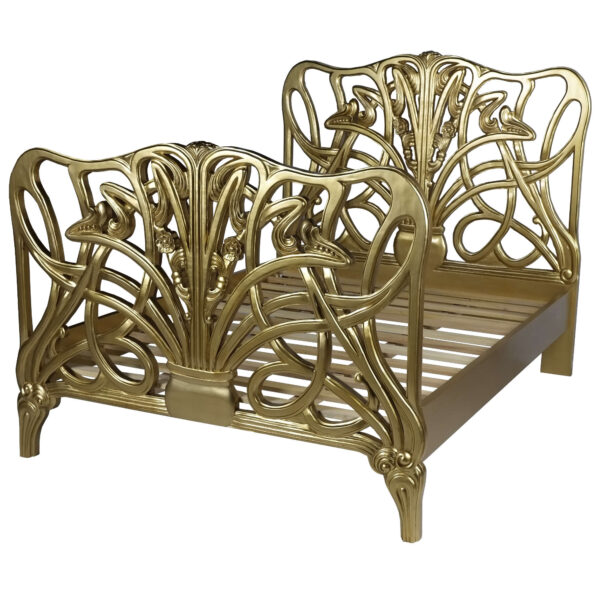 Art Nouveau Cheri Gold Bed