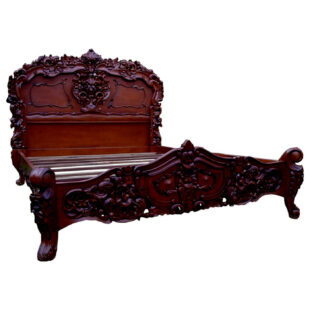 Double French Rococo Mahogany Bed